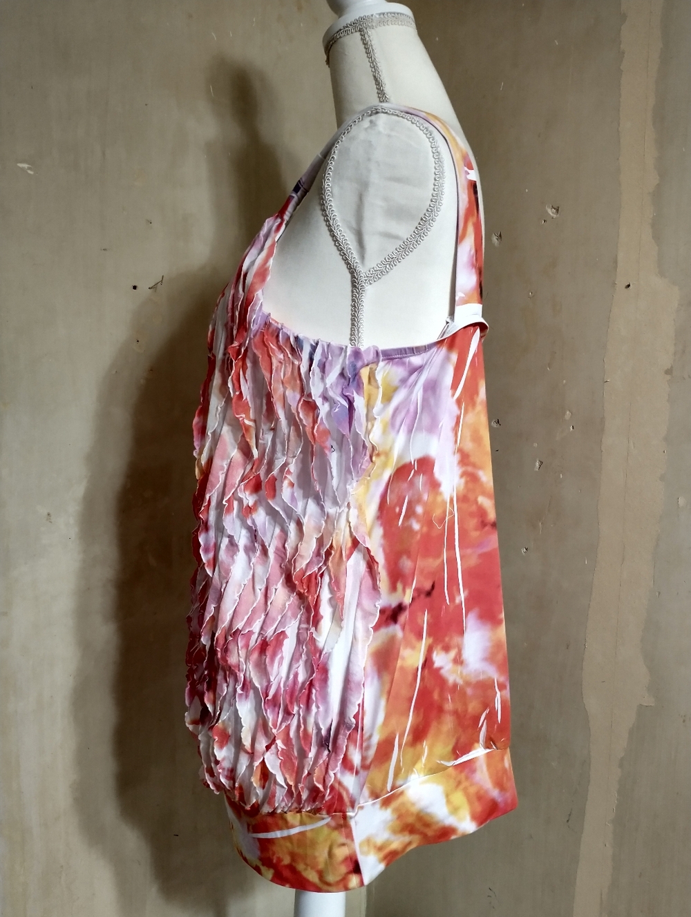 Pink Multi-Color Ruffled Tank Top - Picture 7 of 9